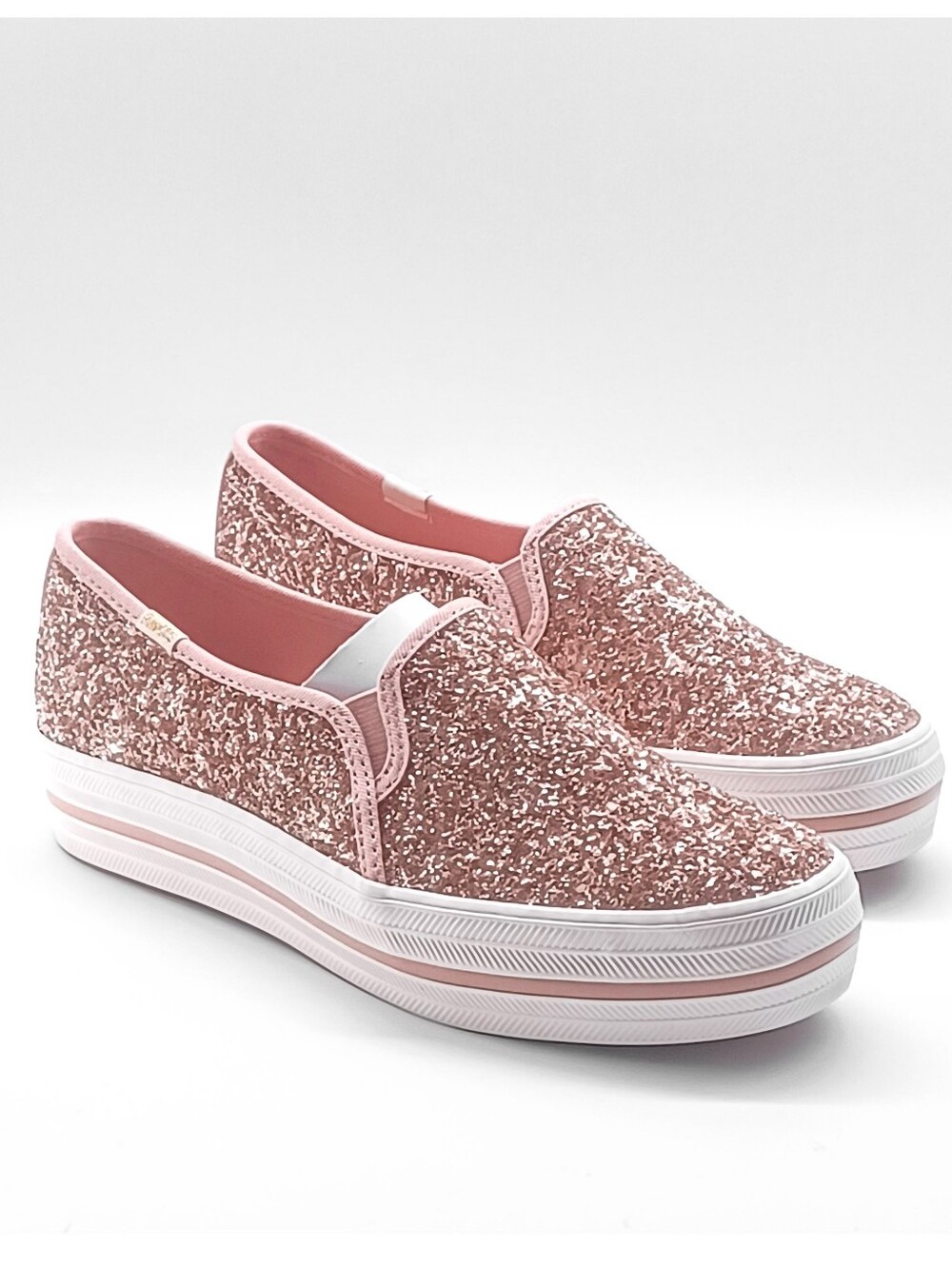 New Kate Spade New York × Keds Triple Decker SlipOn Sneakers - Pink Rose / White